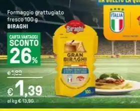 Iper La Grande Formaggio grattugiato fresco 100 g BIRAGHI offerta