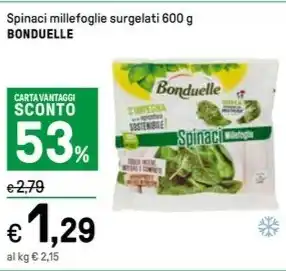 Iper La Grande Spinaci millefoglie surgelati 600 g BONDUELLE offerta