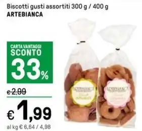 Iper La Grande Biscotti gusti assortiti 300 g / 400 g ARTEBIANCA offerta