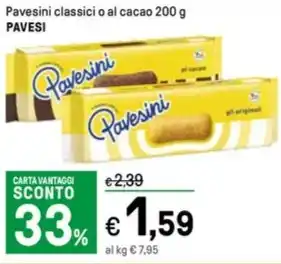 Iper La Grande Pavesini classici o al cacao 200 g PAVESI offerta