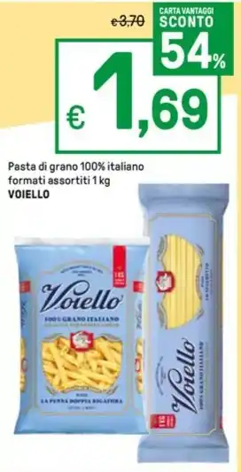 Iper La Grande Pasta di grano 100% italiano formati assortiti 1 kg VOIELLO offerta