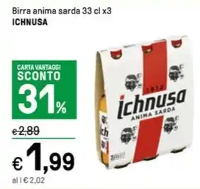 Iper La Grande Birra anima sarda 33 cl x3 ICHNUSA offerta