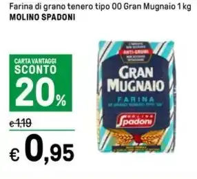 Iper La Grande Farina di grano tenero tipo 00 Gran Mugnaio 1 kg MOLINO SPADONI offerta