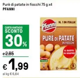 Purè di patate in fiocchi 75 g x4 PFANNI