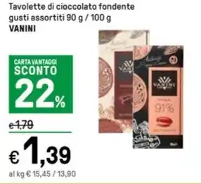 Iper La Grande Tavolette di cioccolato fondente gusti assortiti 90 g / 100 g VANINI offerta