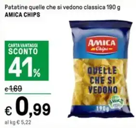 Iper La Grande Patatine quelle che si vedono classica 190 g AMICA CHIPS offerta