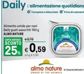 Iper La Grande Alimento umido per cani Daily gusti assortiti 100 g ALMO NATURE offerta