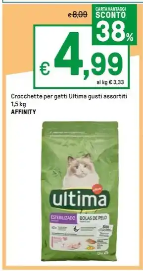 Iper La Grande Crocchette per gatti Ultima gusti assortiti 1,5 kg AFFINITY offerta
