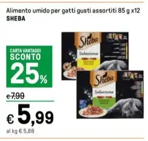 Iper La Grande Alimento umido per gatti gusti assortiti 85 g x12 SHEBA offerta