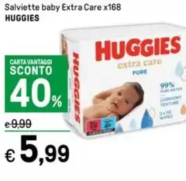 Iper La Grande Salviette baby Extra Care x168 HUGGIES offerta