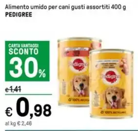 Iper La Grande Alimento umido per cani gusti assortiti 400 g PEDIGREE offerta