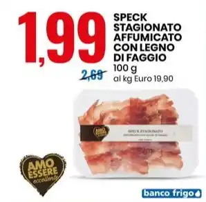 Eurospin SPECK STAGIONATO AFFUMICATO CON LEGNO DI FAGGIO 100 g offerta