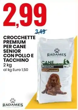 Eurospin CROCCHETTE PREMIUM PER CANE SENIOR CON POLLO E TACCHINO 2 kg offerta