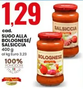 Eurospin SUGO ALLA BOLOGNESE/ SALSICCIA offerta