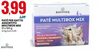 Eurospin PATÉ PER GATTO ASSORTITO MULTIBOX MIX 12 x 100 g offerta