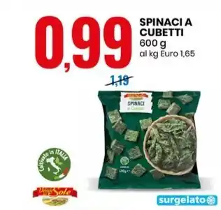 Eurospin SPINACI A CUBETTI 600 g offerta
