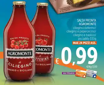 Spazio Conad SALSA PRONTA AGROMONTE 330 g offerta
