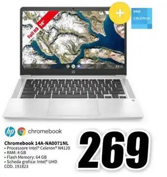 MediaWorld HP Chromebook 14A-NA0071NL offerta
