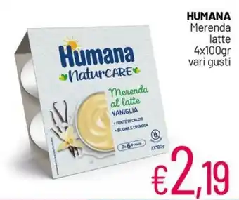 Franzy's HUMANA Merenda latte 4x100gr vari gusti offerta