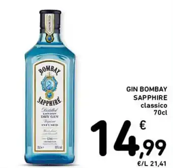 Spazio Conad GIN BOMBAY SAPPHIRE classico 70cl offerta