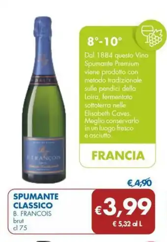 MD Discount SPUMANTE CLASSICO B. FRANCOIS brut cl 75 offerta