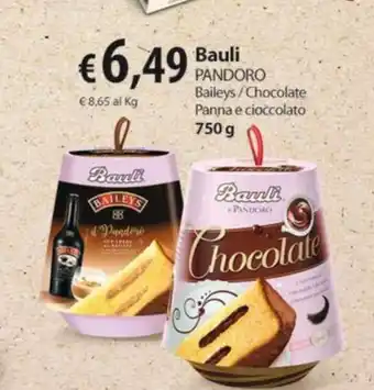 Extra Supermercati Bauli PANDORO Baileys/Chocolate Panna e cioccolato 750 g offerta