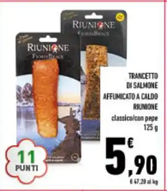 Conad TRANCETTO DI SALMONE AFFUMICATO A CALDO RIUNIONE 125 g offerta