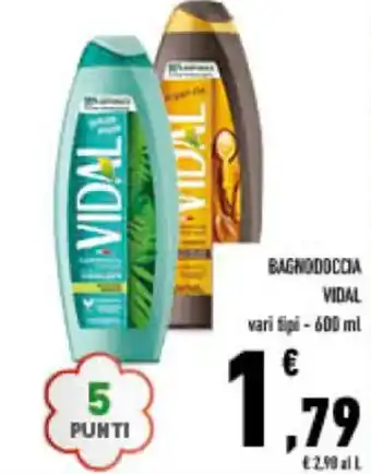 Conad BAGNODOCCIA VIDAL vari tipi - 600 ml offerta
