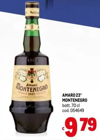 Metro AMARO 23° MONTENEGRO bott. 70 cl offerta
