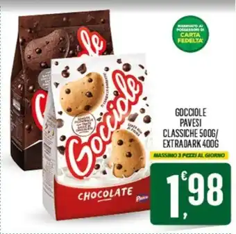 Despar GOCCIOLE PAVESI CLASSICHE 500G/ EXTRADARK 400G offerta