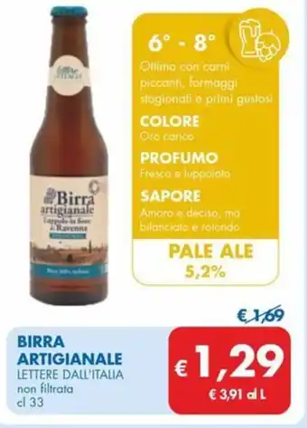 MD Discount BIRRA ARTIGIANALE LETTERE DALL'ITALIA non filtrata cl 33 offerta