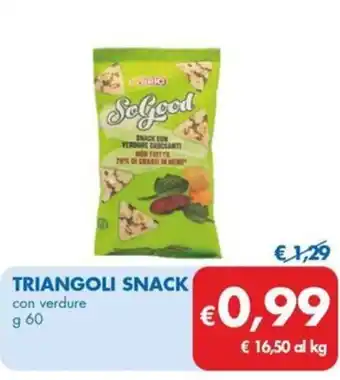 MD Discount TRIANGOLI SNACK con verdure 60 TRIANGOLI SNACK con verdure offerta