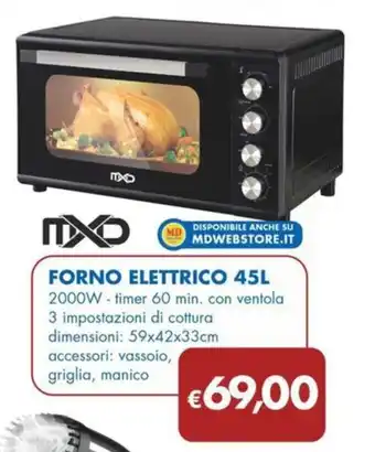 MD Discount FORNO ELETTRICO 45L offerta