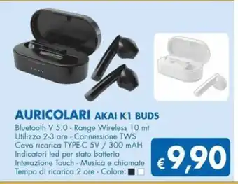 MD Discount AURICOLARI AKAI K1 BUDS offerta