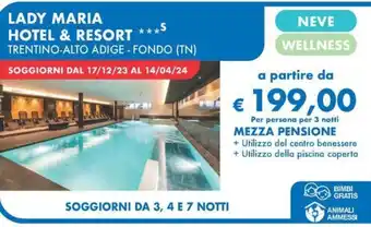 MD Discount LADY MARIA HOTEL & RESORT TRENTINO-ALTO ADIGE - FONDO (TN) offerta