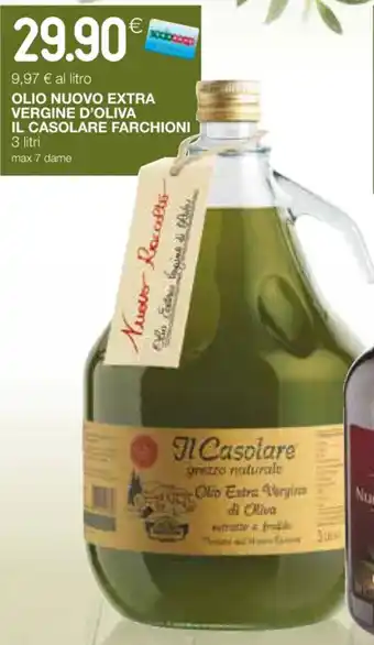 Coop OLIO NUOVO EXTRA VERGINE D'OLIVA IL CASOLARE FARCHIONI 3 litri offerta
