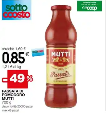 Coop PASSATA DI POMODORO MUTTI 700 g offerta