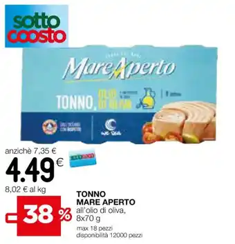 Coop TONNO MARE APERTO all'olio di oliva, 8x70 g offerta