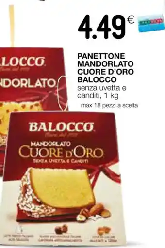 Coop PANETTONE MANDORLATO CUORE D'ORO BALOCCO 1 kg offerta