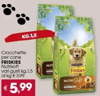 Despar Crocchette per cane FRISKIES Nutrisoft vari gusti kg.1,5 offerta