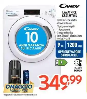 Elettrosintesi CANDY LAVATRICE CSS129TW4 offerta