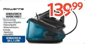 Elettrosintesi Rowenta GENERATORE DI VAPORE VR8317 offerta