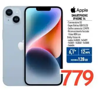 Elettrosintesi Apple SMARTPHONE IPHONE 14 offerta