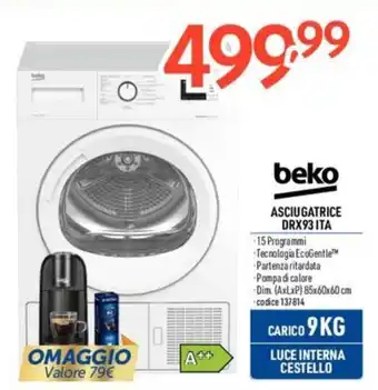 Elettrosintesi beko ASCIUGATRICE DRX93 ITA offerta
