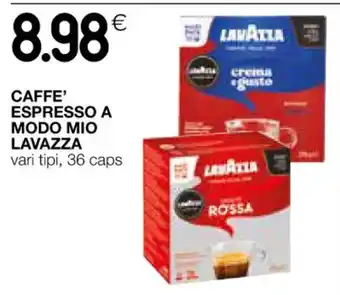 Coop CAFFE' ESPRESSO A MODO MIO LAVAZZA vari tipi, 36 caps offerta