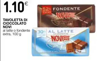 Coop TAVOLETTA DI CIOCCOLATO NOVI 100 g offerta