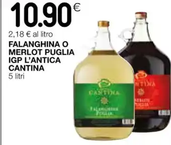 Coop FALANGHINA O MERLOT PUGLIA IGP L'ANTICA CANTINA offerta
