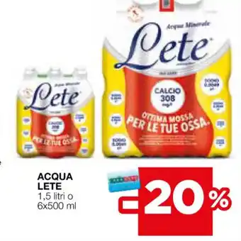 Coop ACQUA LETE 1,5 litri o 6x500 ml offerta