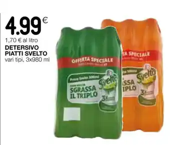 Coop DETERSIVO PIATTI SVELTO vari tipi, 3x980 ml offerta