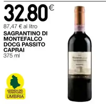 Coop SAGRANTINO DI MONTEFALCO DOCG PASSITO CAPRAI 375 ml offerta